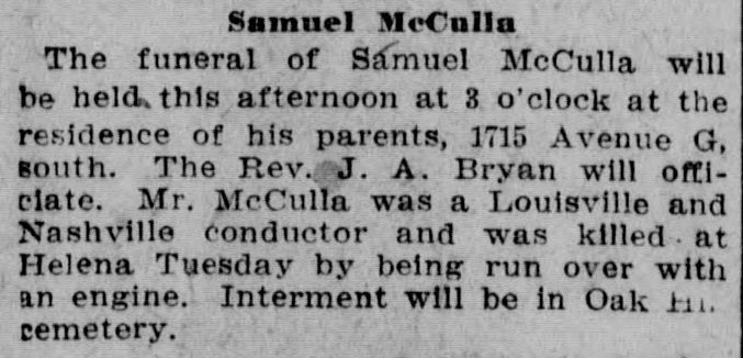 Samuel McCulla obituary